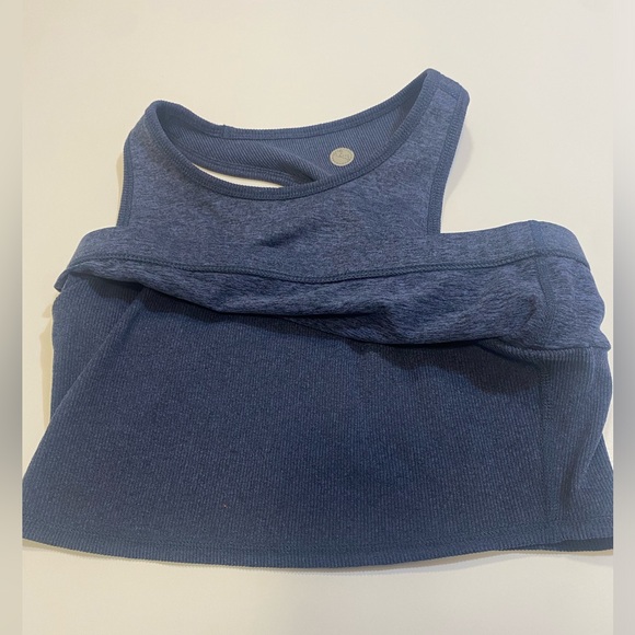 THREADS 4 THOUGHT REACTIVE KENSI RIBBED SPORTS BRA SUPPORTIVE LARGE HEATHER BLUE - Picture 3 of 14